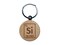 Silicon Periodic Table of Elements Science Chemistry Engraved Wood Round Keychain Tag Charm